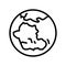 gondwana earth continent map line icon vector illustration