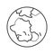 gondwana earth continent map line icon vector illustration