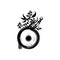 Gong Icon hand draw black colour chinese new year logo symbol perfect