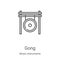 gong icon vector from music instruments collection. Thin line gong outline icon vector illustration. Linear symbol for use on web