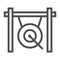 Gong line icon, musical and china, instrument sign, vector graphics, a linear pattern on a white background.