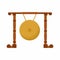 Gong vector flat icon. Traditional Indonesian metallophones Gamelan instrument called Gong or Kempul. It is an East and