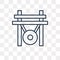 Gong vector icon isolated on transparent background, linear Gong