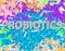 Good bacteria flora colon background. Probiotic, prebiotic, synbiotic, lactobacillus, bifidobacterium. Infographics