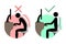 Good and bad back sitting symbols