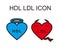 Good and bad cholesterol icon