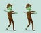 Good and bad zombie character. Cartoon vector illustration