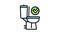 good bowel movement, restroom toilet color icon animation