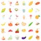 Good breakfast icons set, cartoon style