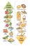 Good carbohydrates vs bad carbs as food example educational outline diagram