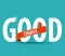 Good choice flat colors typography with thumb up icon
