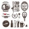 Good craft beer brewery labels, emblems and design elements tap, cap, bottle, mug, barrel