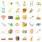 Good craft icons set, cartoon style