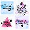 Good Day lettering motivation watercolor stain