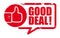 Good deal red rubber stamp vector illustration concept