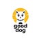 Good dog pets with sunset logo design