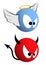 Good and evil emoticons