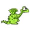 Good fairy tale green dragon myth animal character illustration cartoon