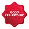 Good Fellowship misty rose red starburst sticker button
