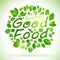 Good food green leafes label