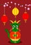 Good fortune chinese dragon happy new year greeting card