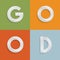 `GOOD` four-letter-word for websites, illustration, vector