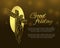 Good friday banner with gold text and abstract gold line Jesus Christ On The Cross vector design