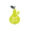 Good fruit. Silhouette pear with text.