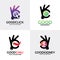 Good Hand Logo Set Design Template Collection