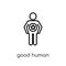 good human icon. Trendy modern flat linear vector good human icon on white background from thin line Feelings collection