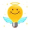 Good Idea, Angel Light Bulb With Wings And Halo