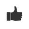 Good, like, thumbs up icon. Vector illustration, flat design