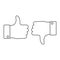 Good, like, thumbs up icon. Vector illustration, flat design