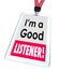 Good Listener Employee Badge Name Tag Customer Service