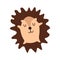 A good little hedgehog sleeps. Cute kawaii cartoon character. Baby greeting card template and print. Flat design. Vector