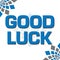 Good Luck Blue Grey Squares Elements Square