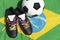 Good Luck Football Boots Brazilian Wish Ribbons Soccer Ball Flag