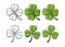 Good luck four and three leaf clover. Vintage vector engraving