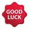 Good Luck misty rose red starburst sticker button