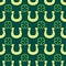 Good luck seamless pattern horseshoe clover vector lettering background greeting typography.