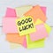 Good luck success successful test wish wishing business concept desk note paper