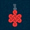 Good luck symbol illustration. Chinese knot with a tassel. Brings good luck and brings fortune to the flat vector