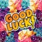 good luck text abstract colorful triangle geometrical background