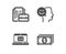 Good mood, Vacancy and E-mail icons. Payment sign. Positive thinking, Hiring job, New message. Finance. Vector