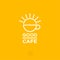 Good morning cafe logo. Cup and sun on a yellow background. Flat design.