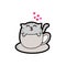 Good morning cute cats, greetings for loved ones or coffee lovers