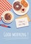 Good morning with food vector poster