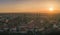 Good morning Wroclaw! Morning aerial view of the waking up Ostrow Tumski in Wroclaw. Beautiful panorama of the historical city