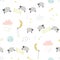 Good night. Childish seamless pattern with sheeps