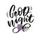 Good Night. Hand drawn typography poster. T shirt hand lettered calligraphic design. Inspirational vector typography slogan